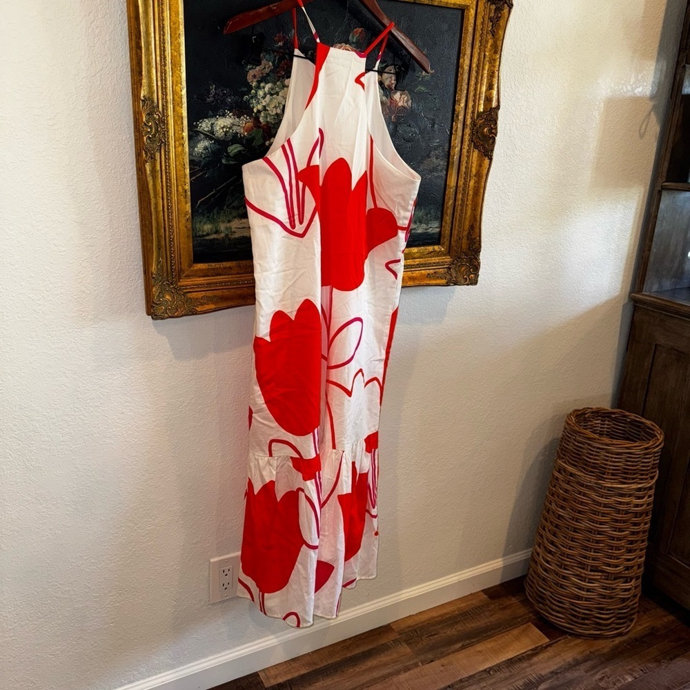 Corie Lynn Calter ANTHRO Bold Floral Print ZOLA High Neck Resort Midi Dress M - Picture 8 of 8